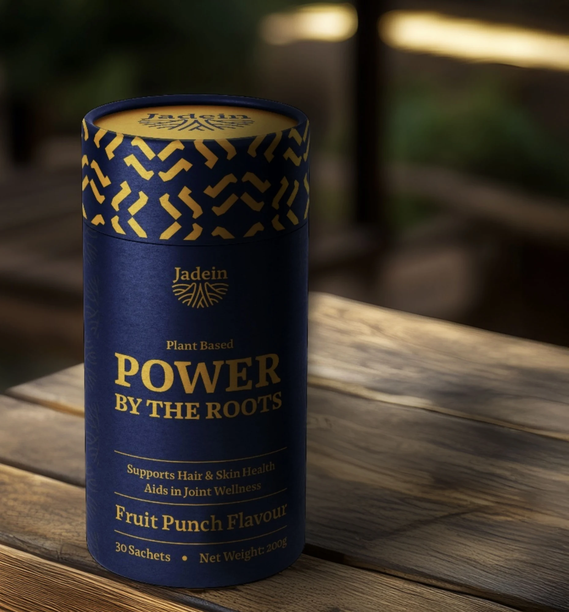 Jadein Power by the Roots tube on wood