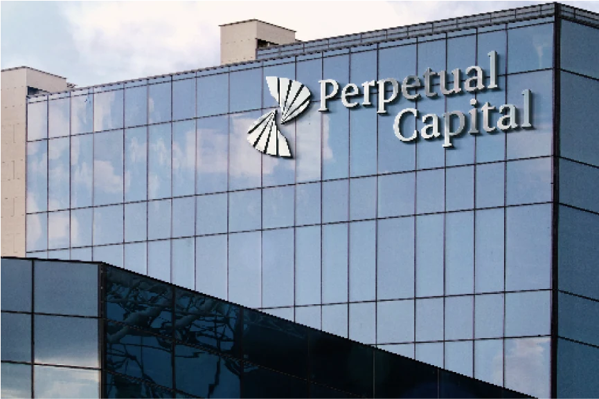 Perpetual Capital signage on glass building