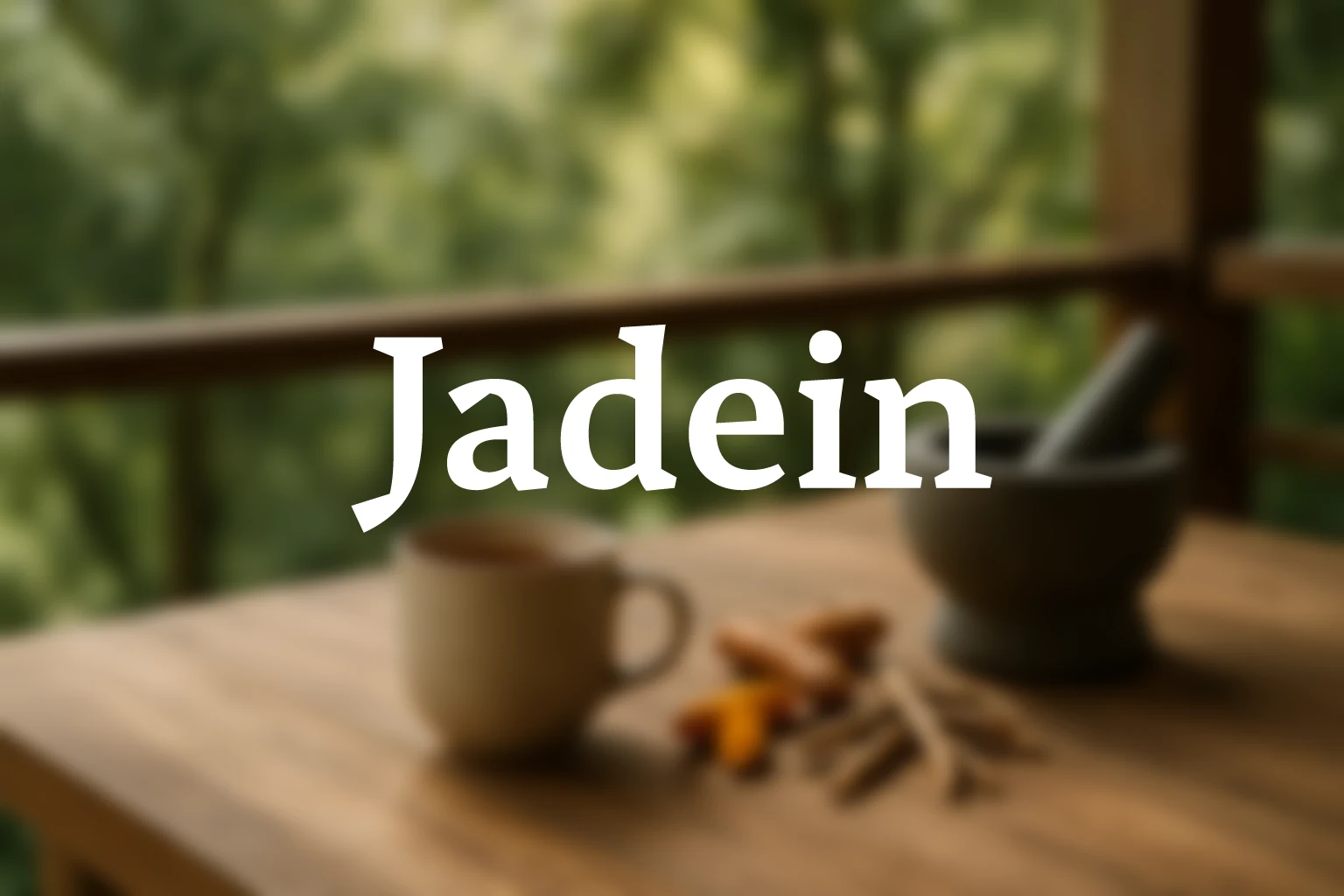 Jadein wordmark over a morning tea scene