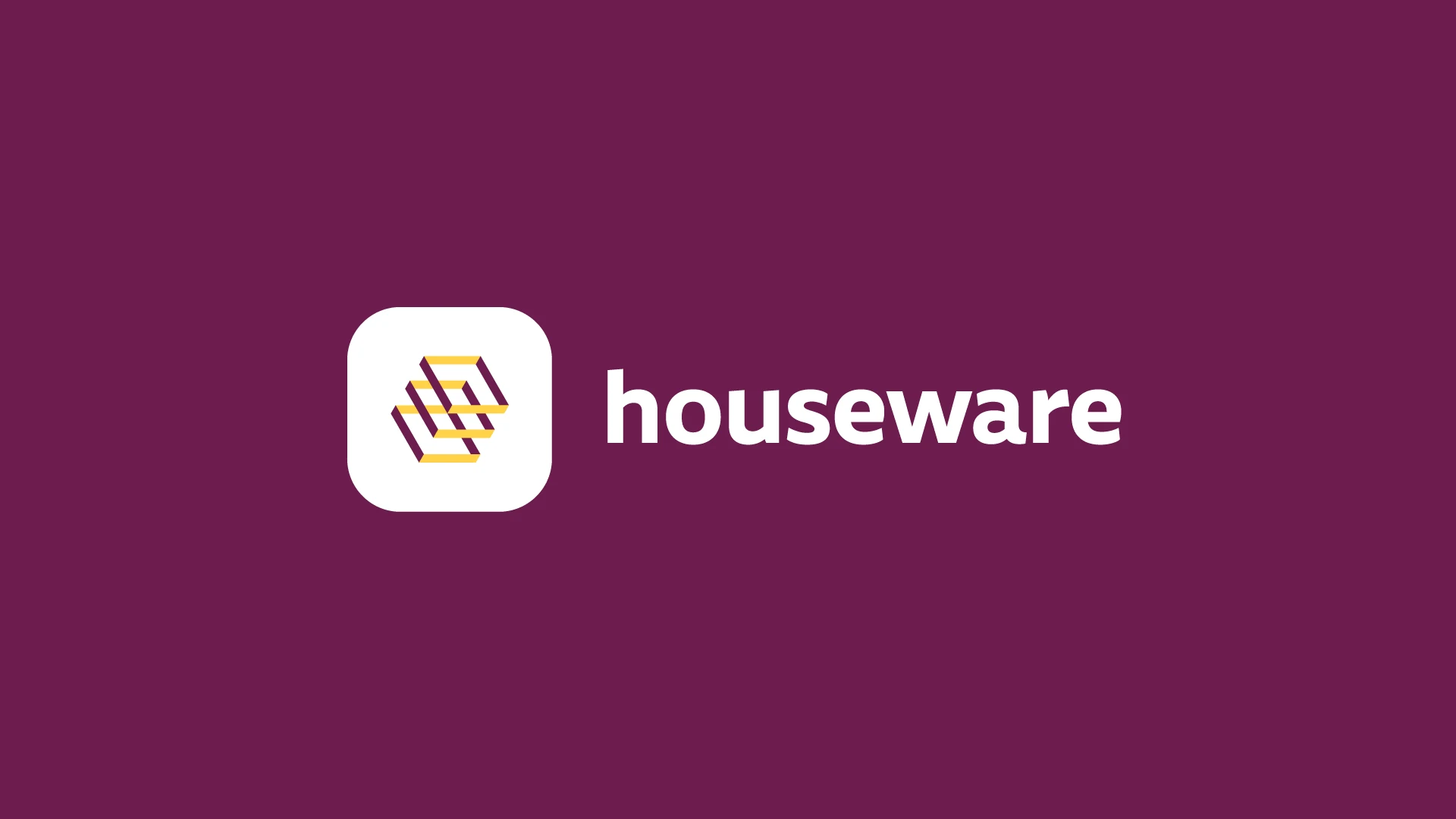 Houseware logo on plum background