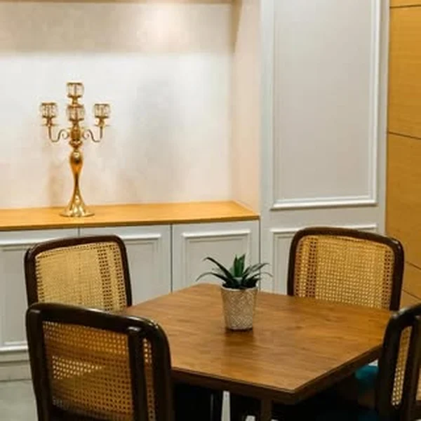 Meeting table with candelabra